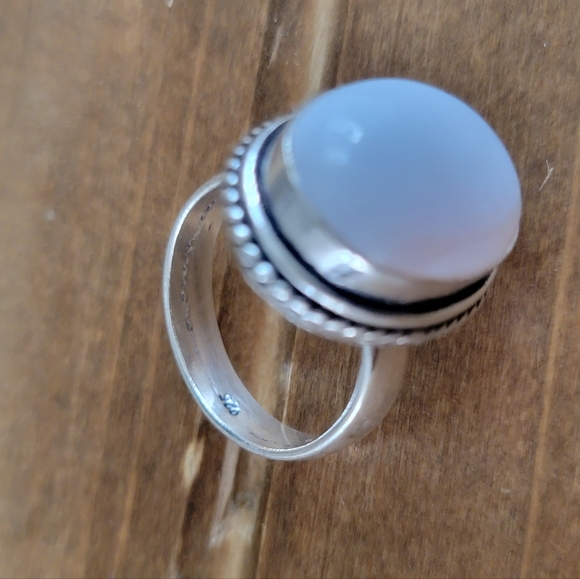 Native Calcite Gemstone Ring Size 6 925 Silver Jewelry Western Bohemian Boho - Picture 4 of 5